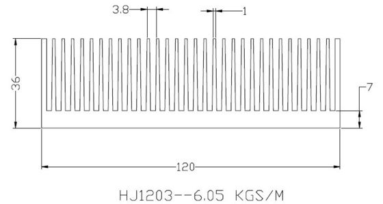 Anodowany radiator wodny z rurką miedzianą 120x36x150MM